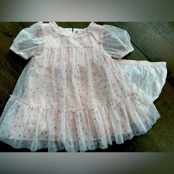 Cat & Jack | Dresses | Cat Jack 69month Pink Star Party Dress With Bloomers  | Poshmark